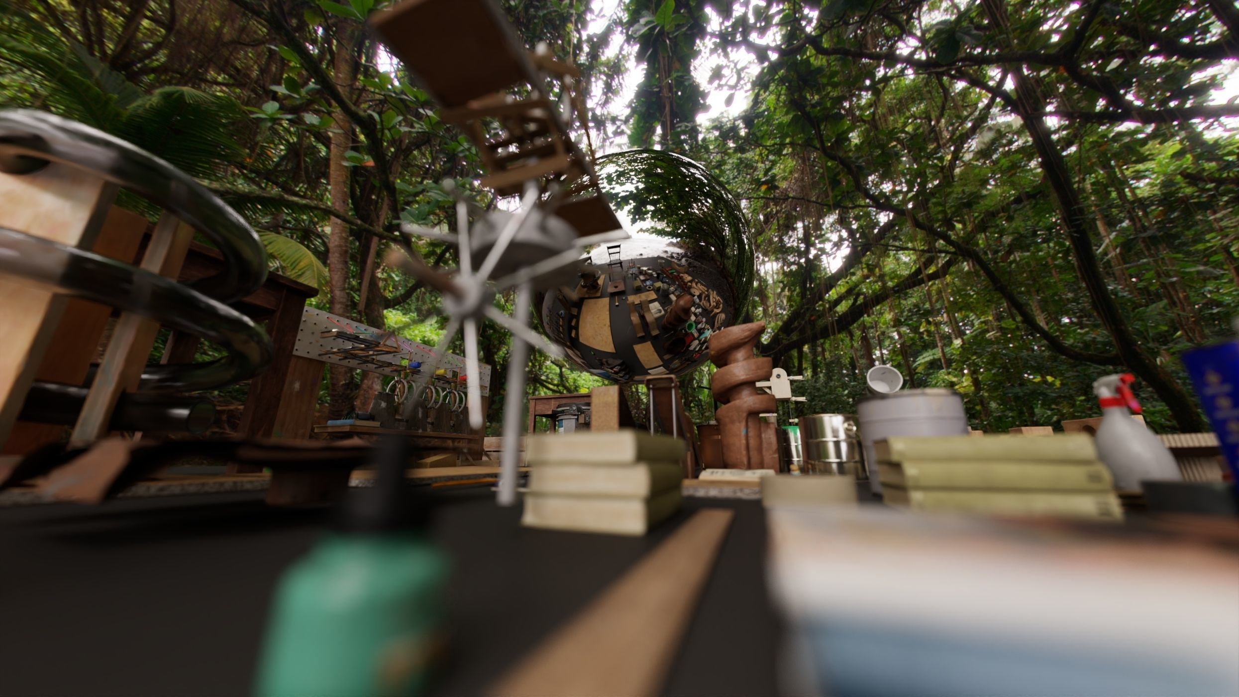 HDR 360 Pano Hawaii - 087 Kilauea Iki Trailhead - volcano crater 3D model_3