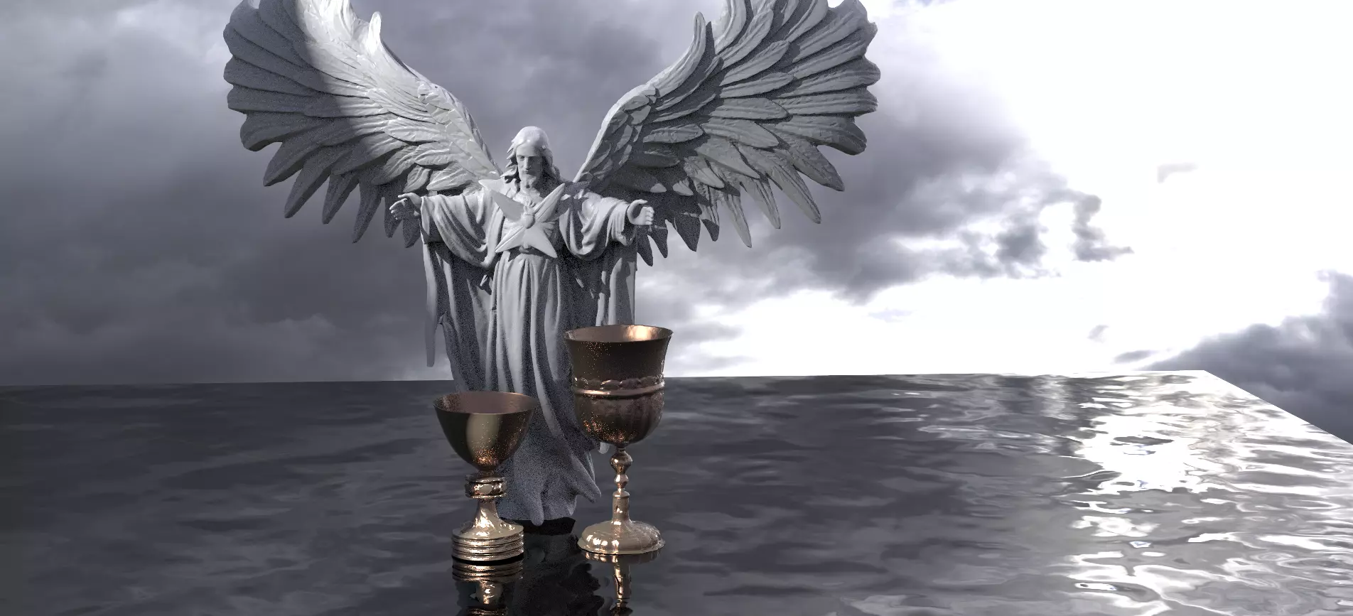 Jesus Christ With the Holy Grail 3D model_0