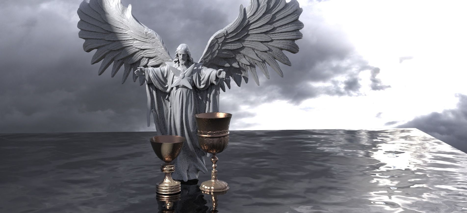 Jesus Christ With the Holy Grail 3D model_1