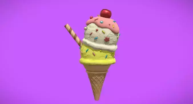 icecream ice cream cone 3D model