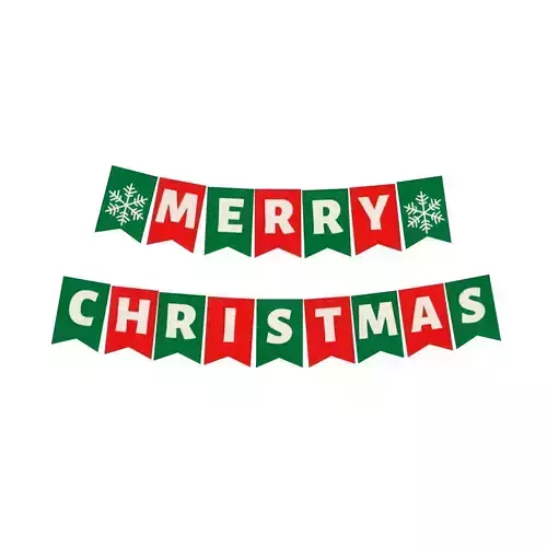Wreath Merry Christmas - Guirnalda Feliz Navidad - Lowpoly Low-poly 3D model