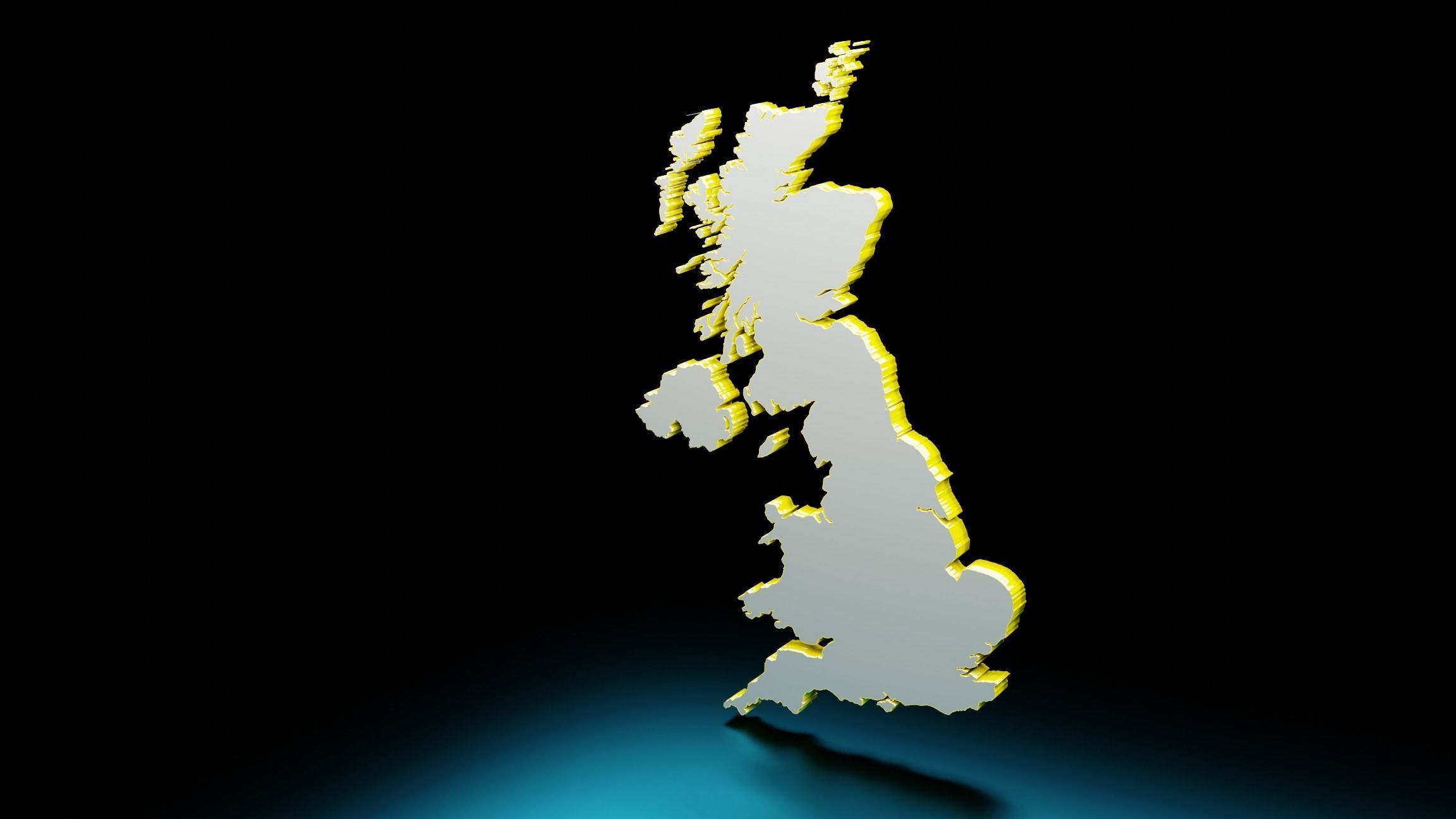 UNITED KINGDOM POLITICAL MAP LAYOUT Low-poly 3D model_19