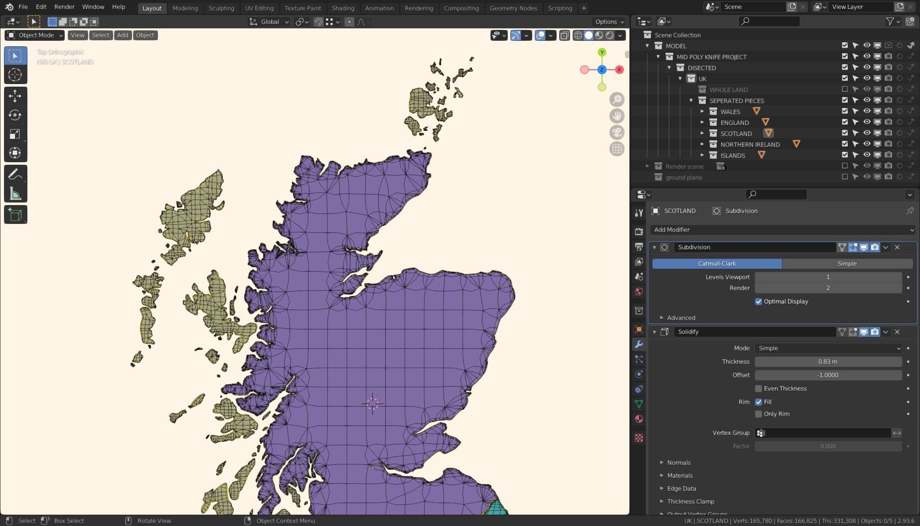 UNITED KINGDOM POLITICAL MAP LAYOUT Low-poly 3D model_11
