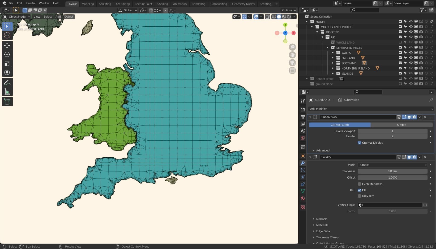 UNITED KINGDOM POLITICAL MAP LAYOUT Low-poly 3D model_7