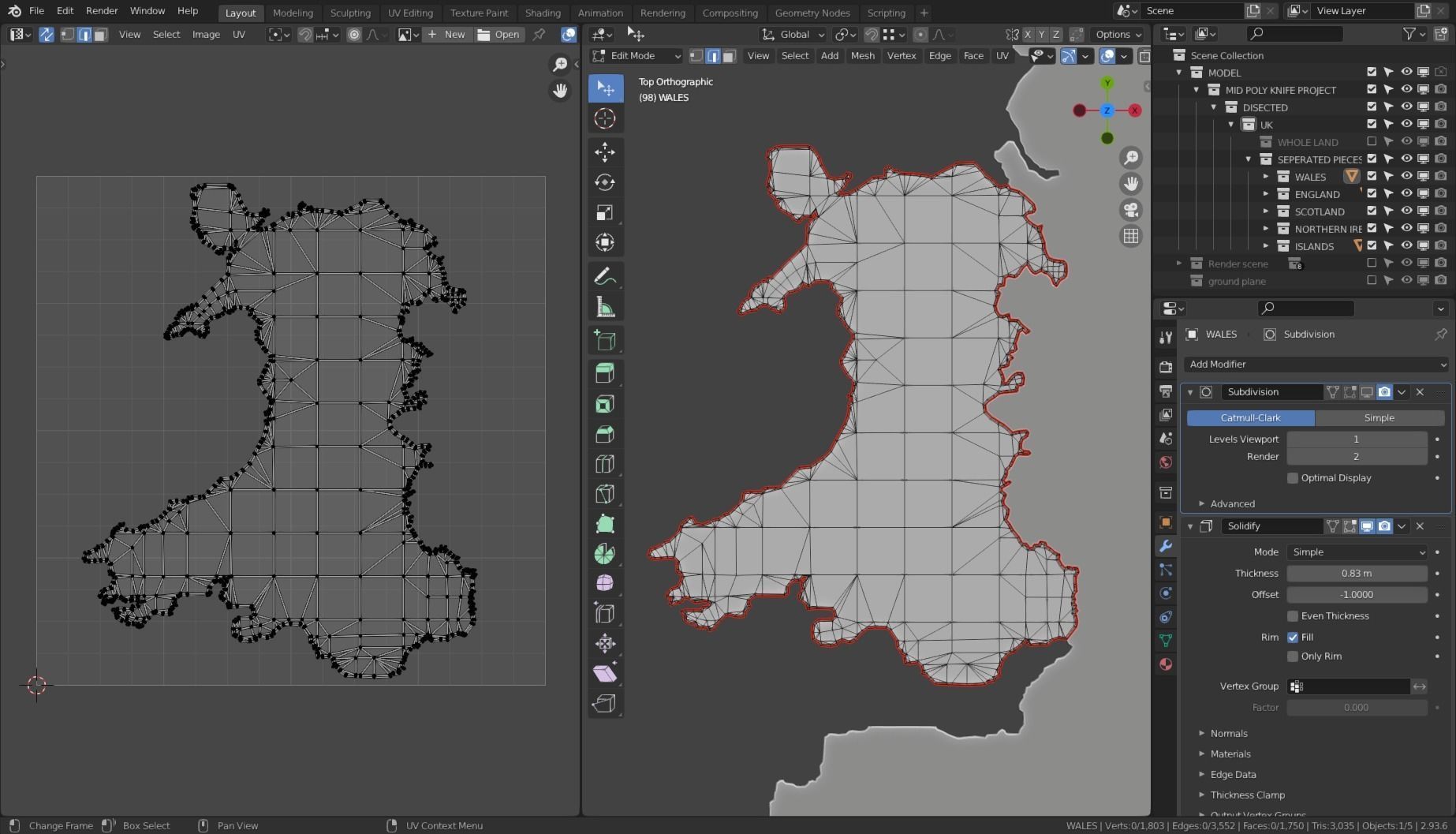 UNITED KINGDOM POLITICAL MAP LAYOUT Low-poly 3D model_15