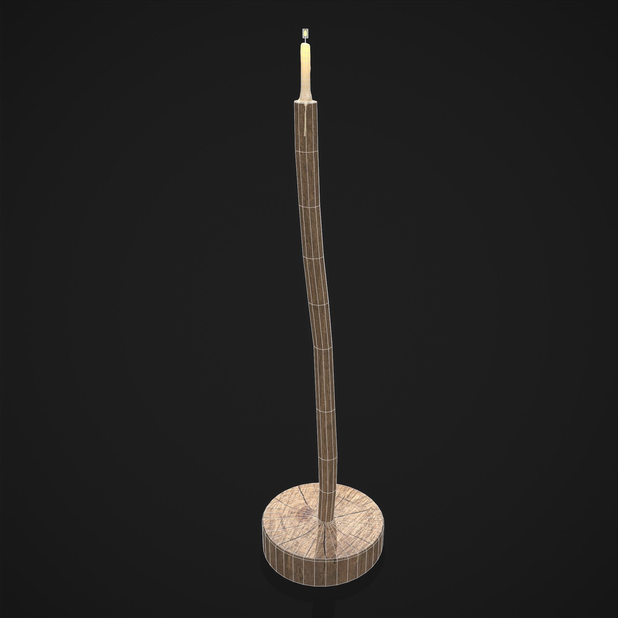 Candle on Stick Low-poly 3D model_20