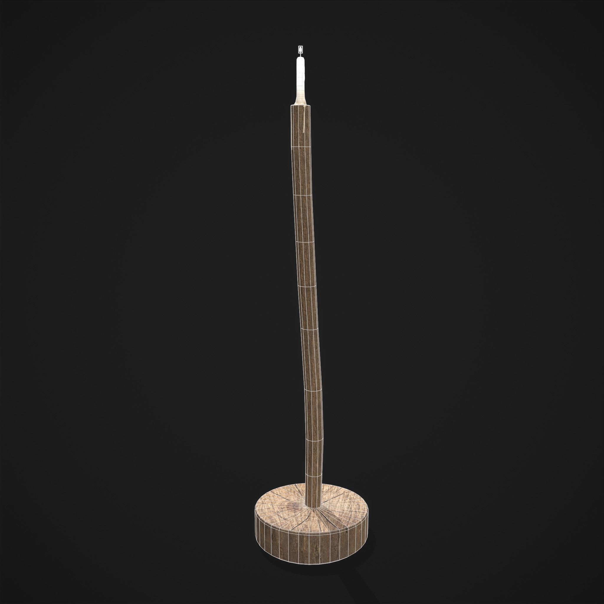 Candle on Stick Low-poly 3D model_2