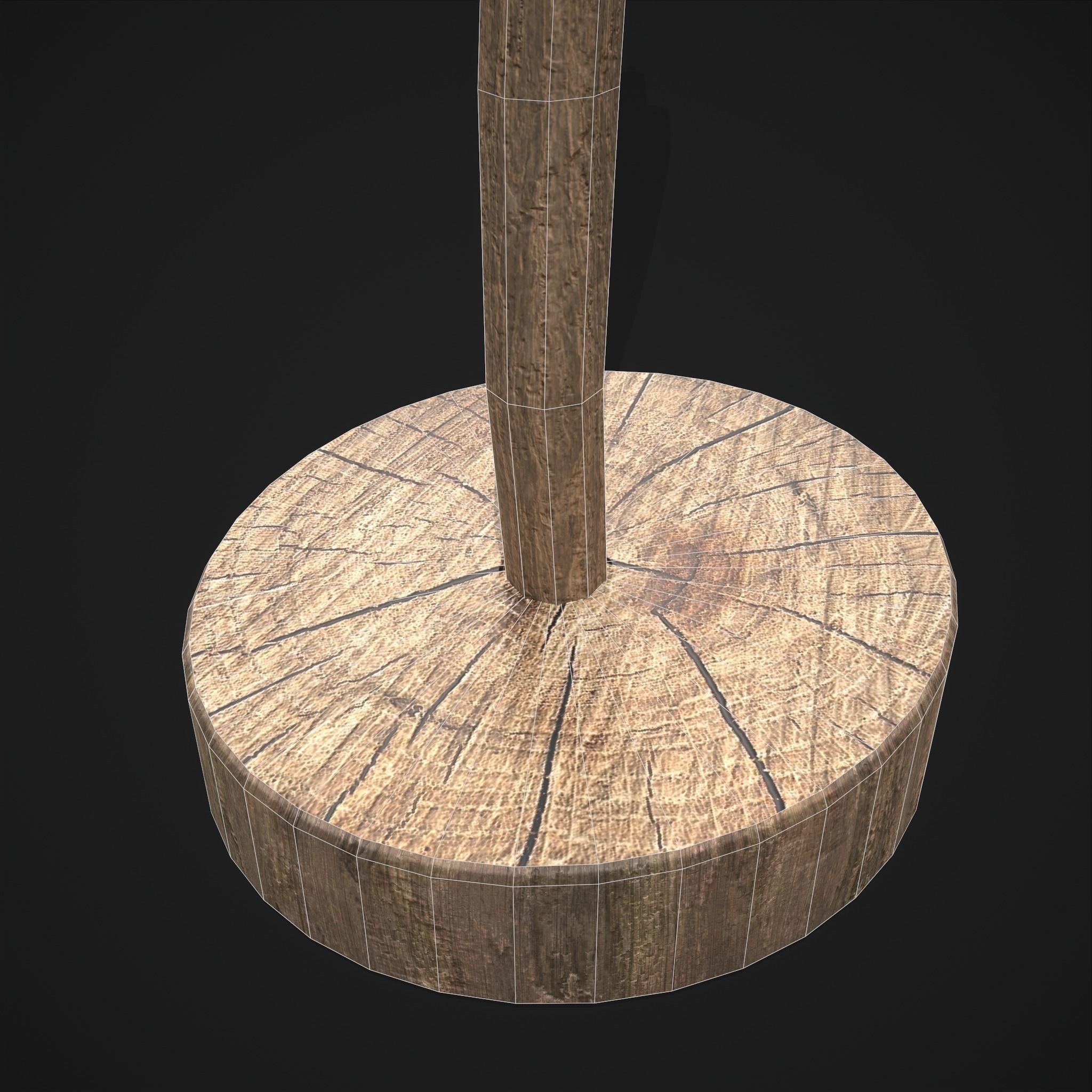 Candle on Stick Low-poly 3D model_10