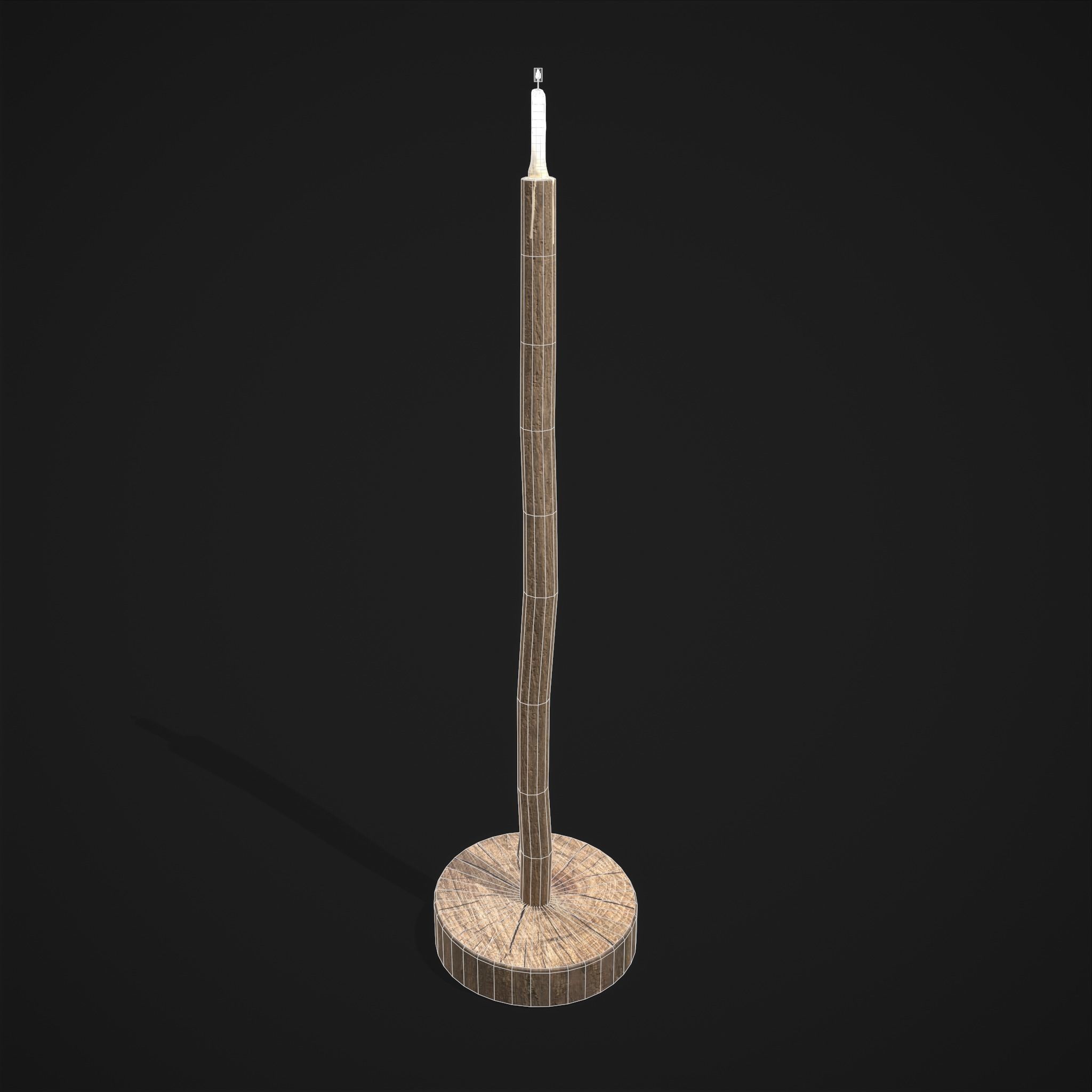Candle on Stick Low-poly 3D model_4