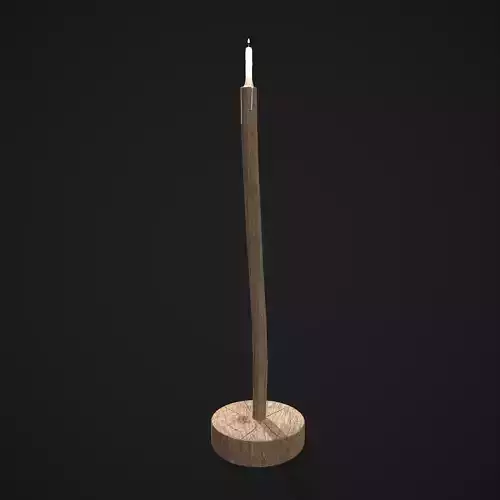 Candle on Stick Low-poly 3D model