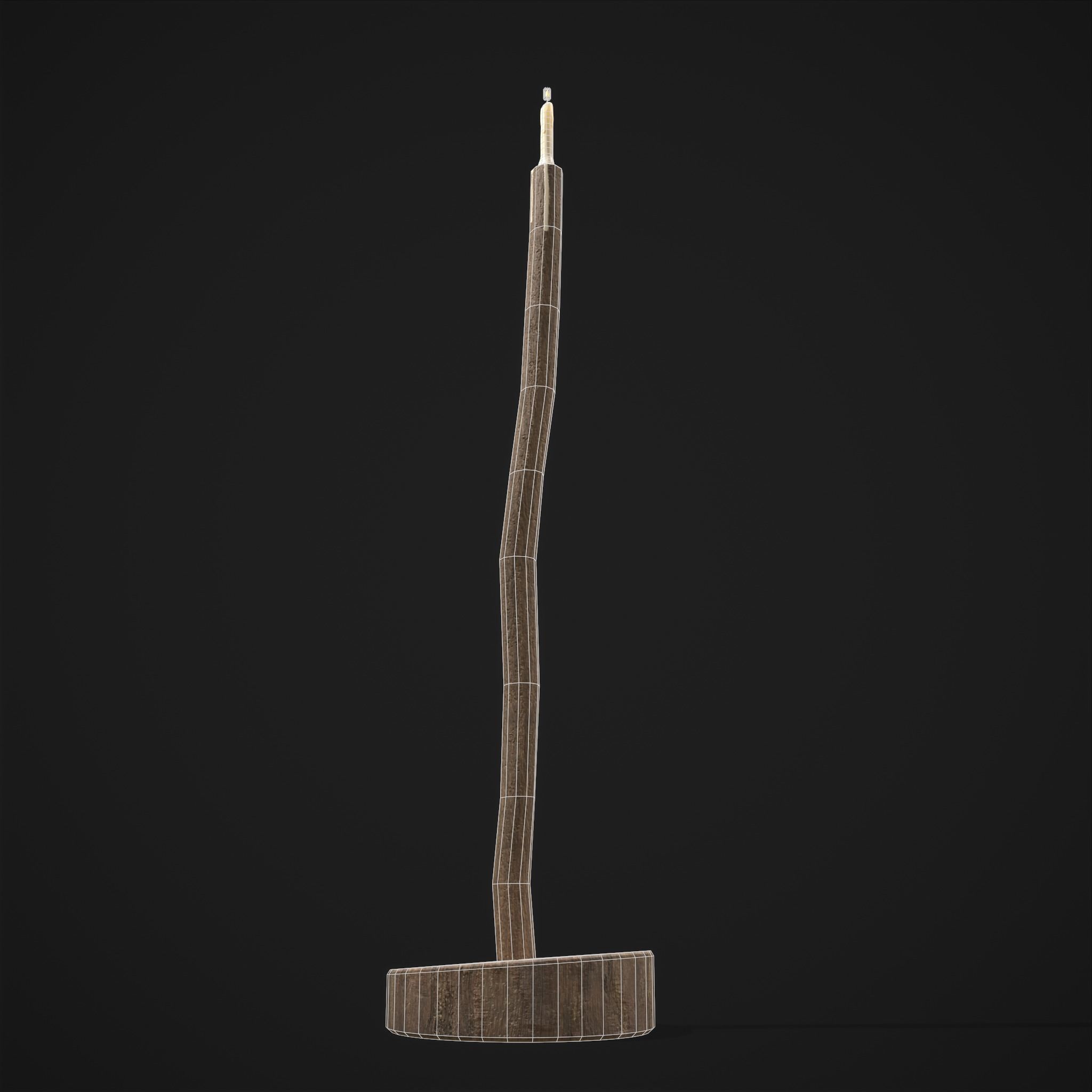 Candle on Stick Low-poly 3D model_12