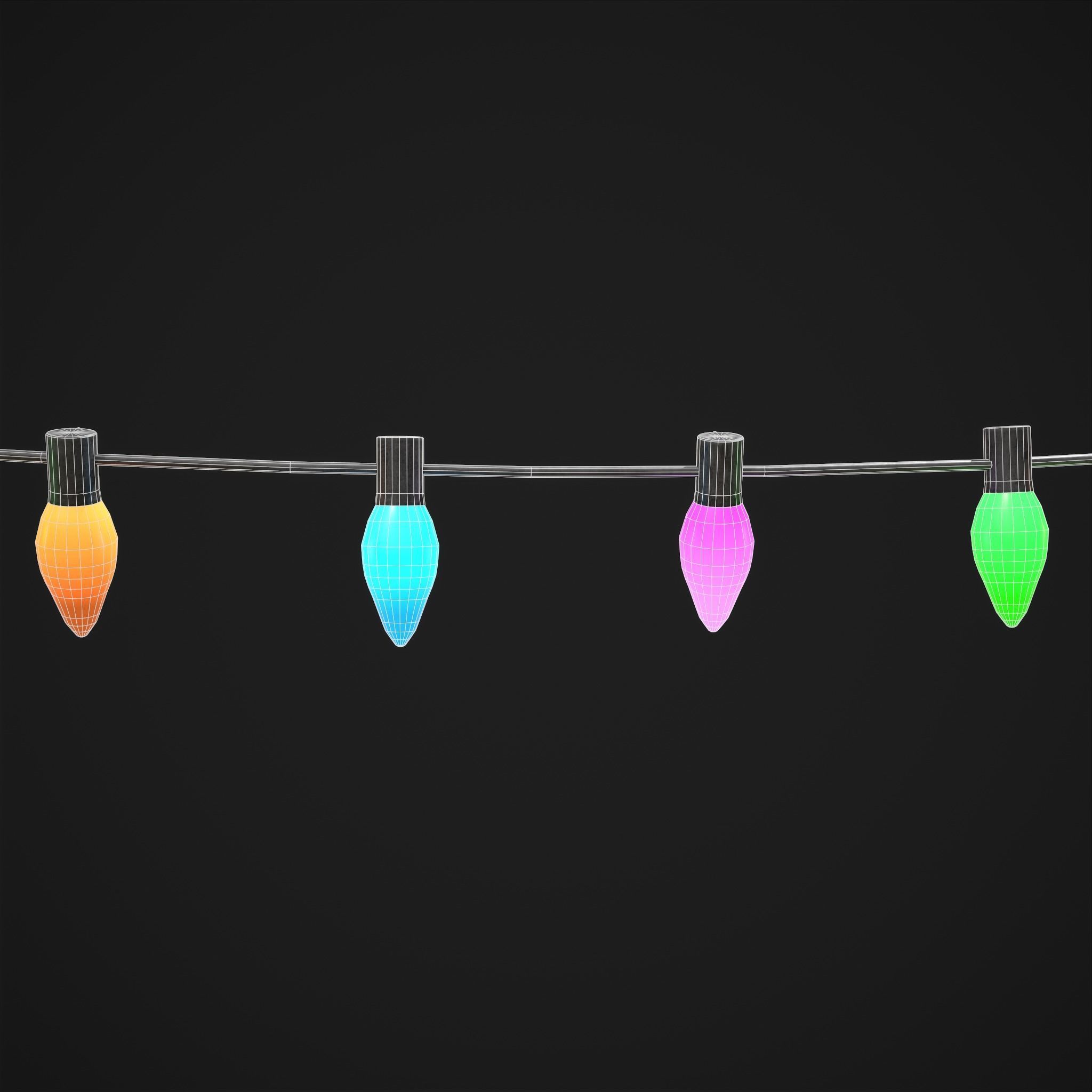 Christmas Lights  Low-poly 3D model_15