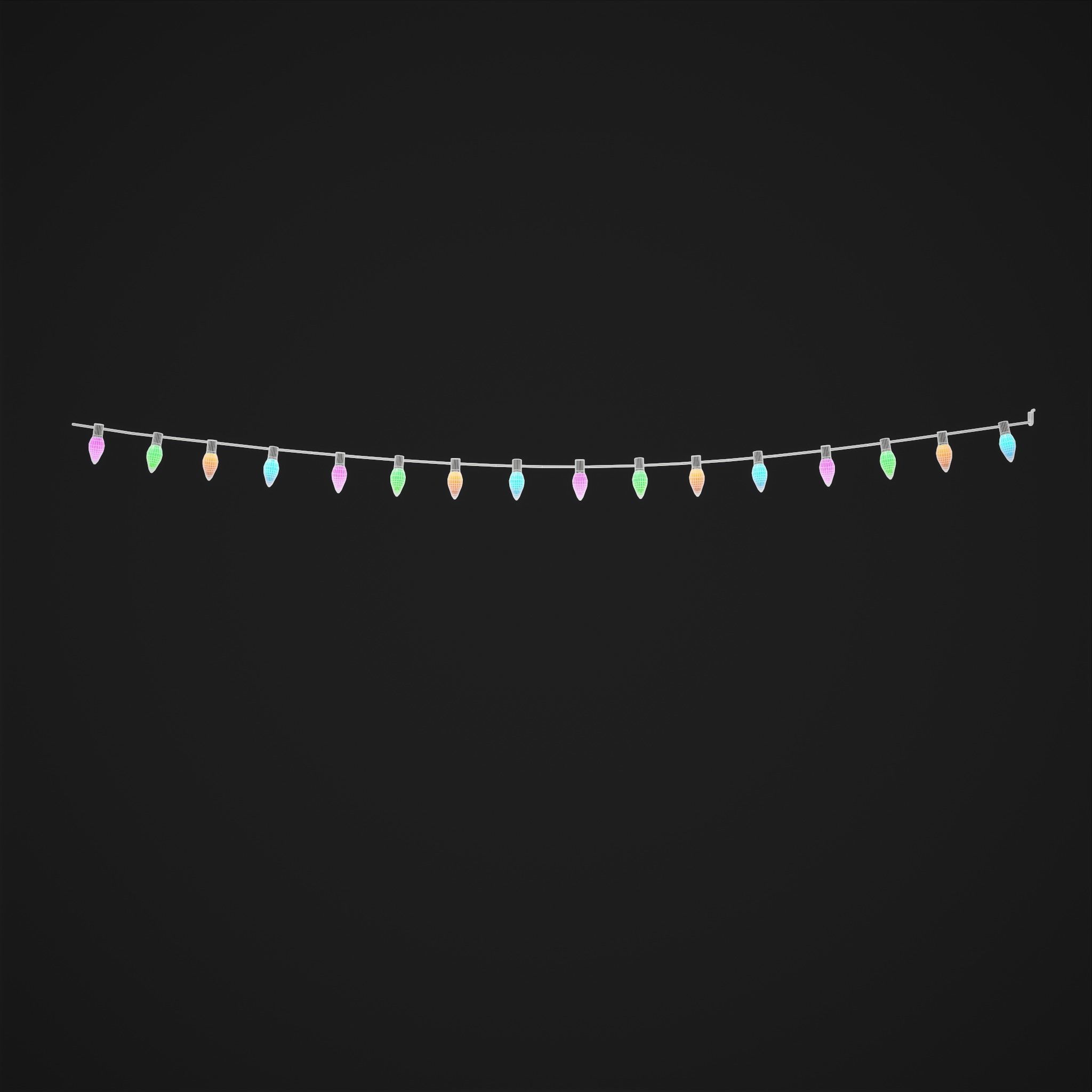 Christmas Lights  Low-poly 3D model_21