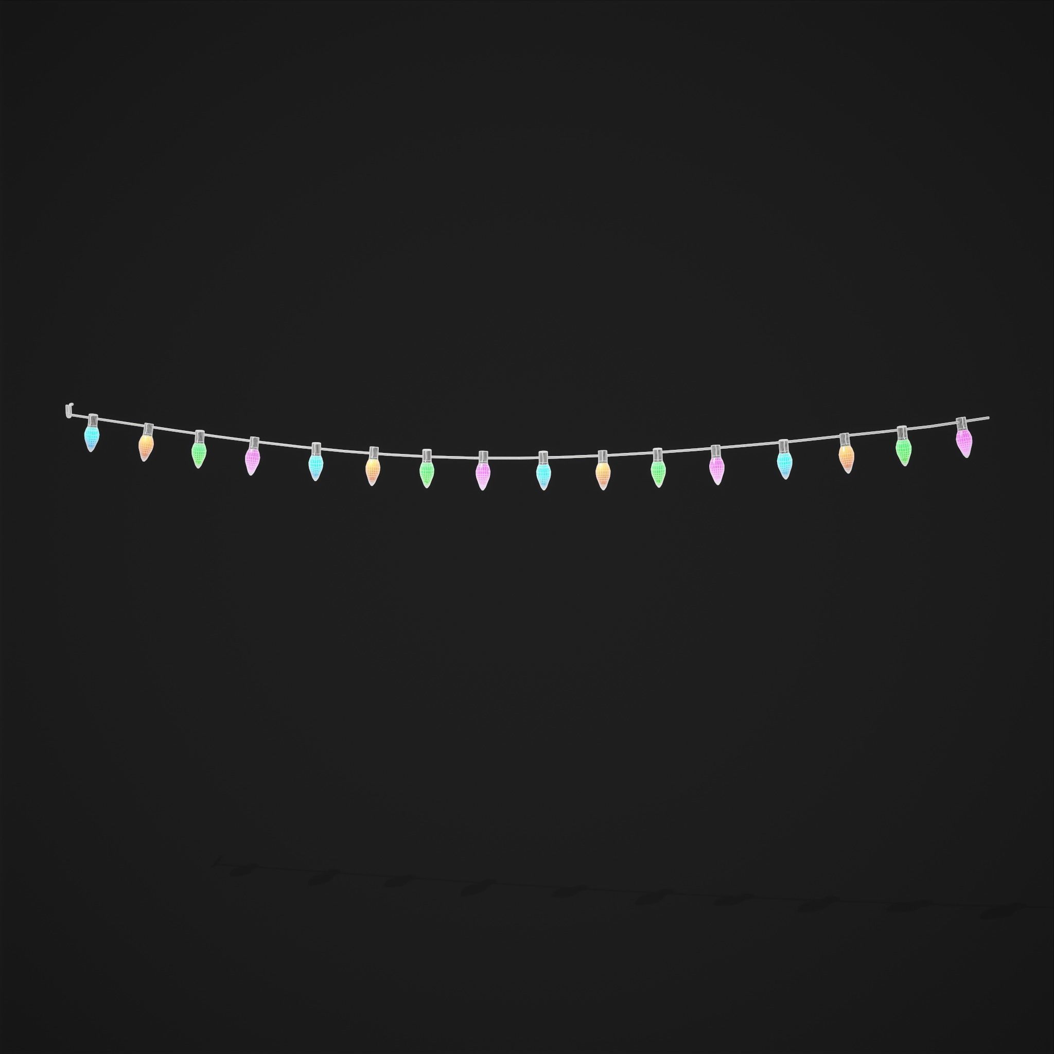 Christmas Lights  Low-poly 3D model_7