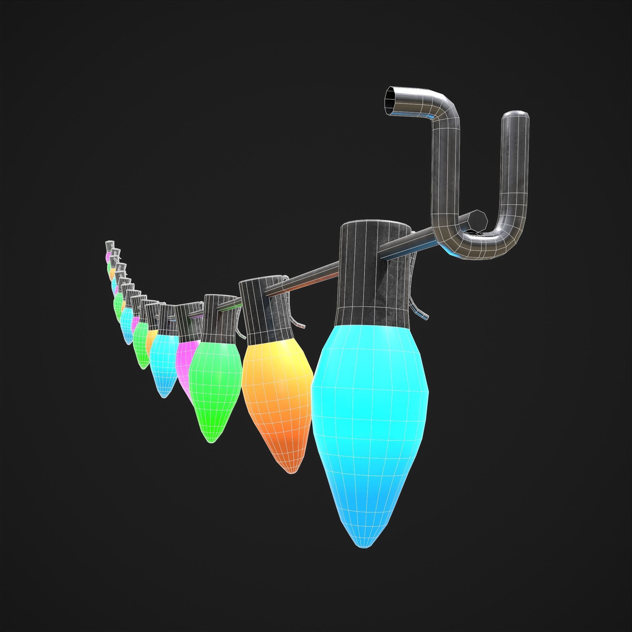 Christmas Lights  Low-poly 3D model_19