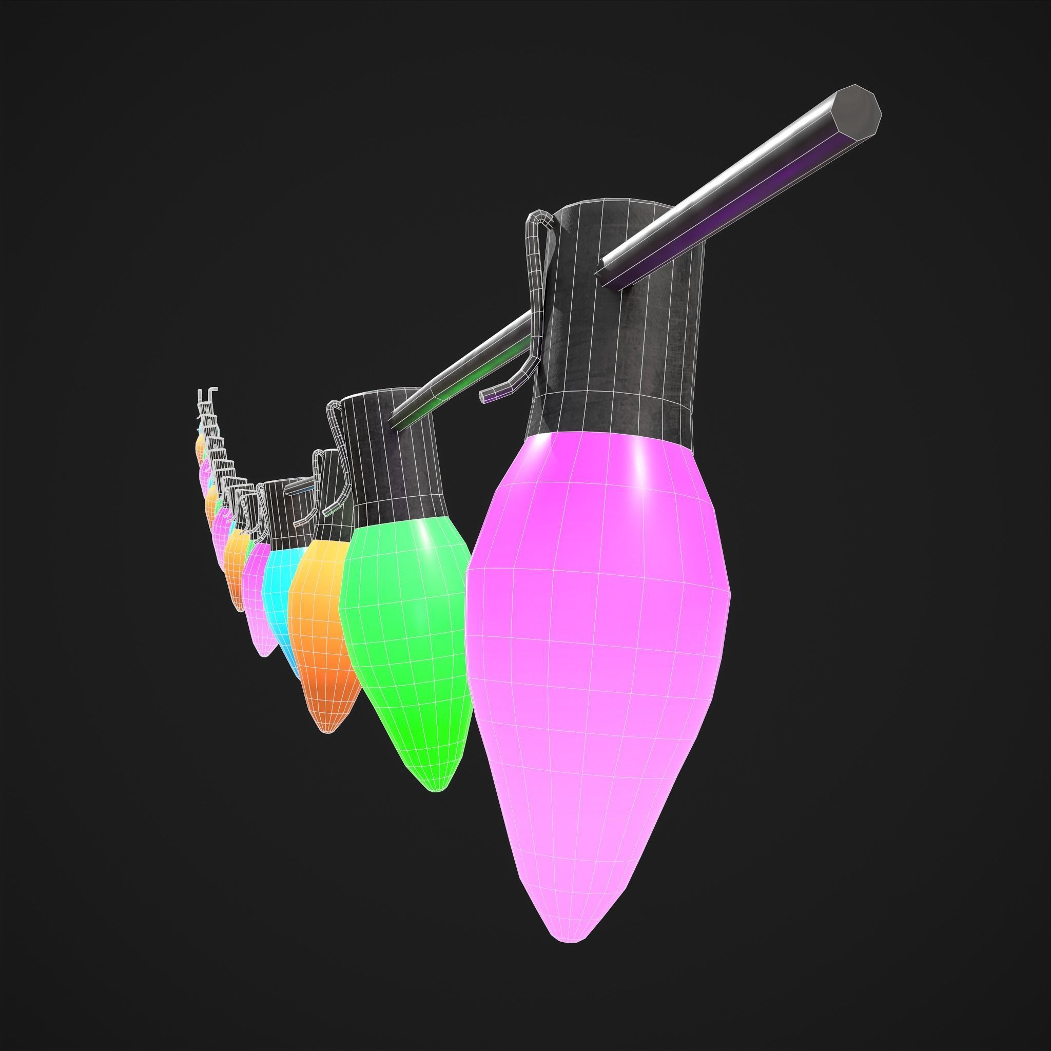 Christmas Lights  Low-poly 3D model_17