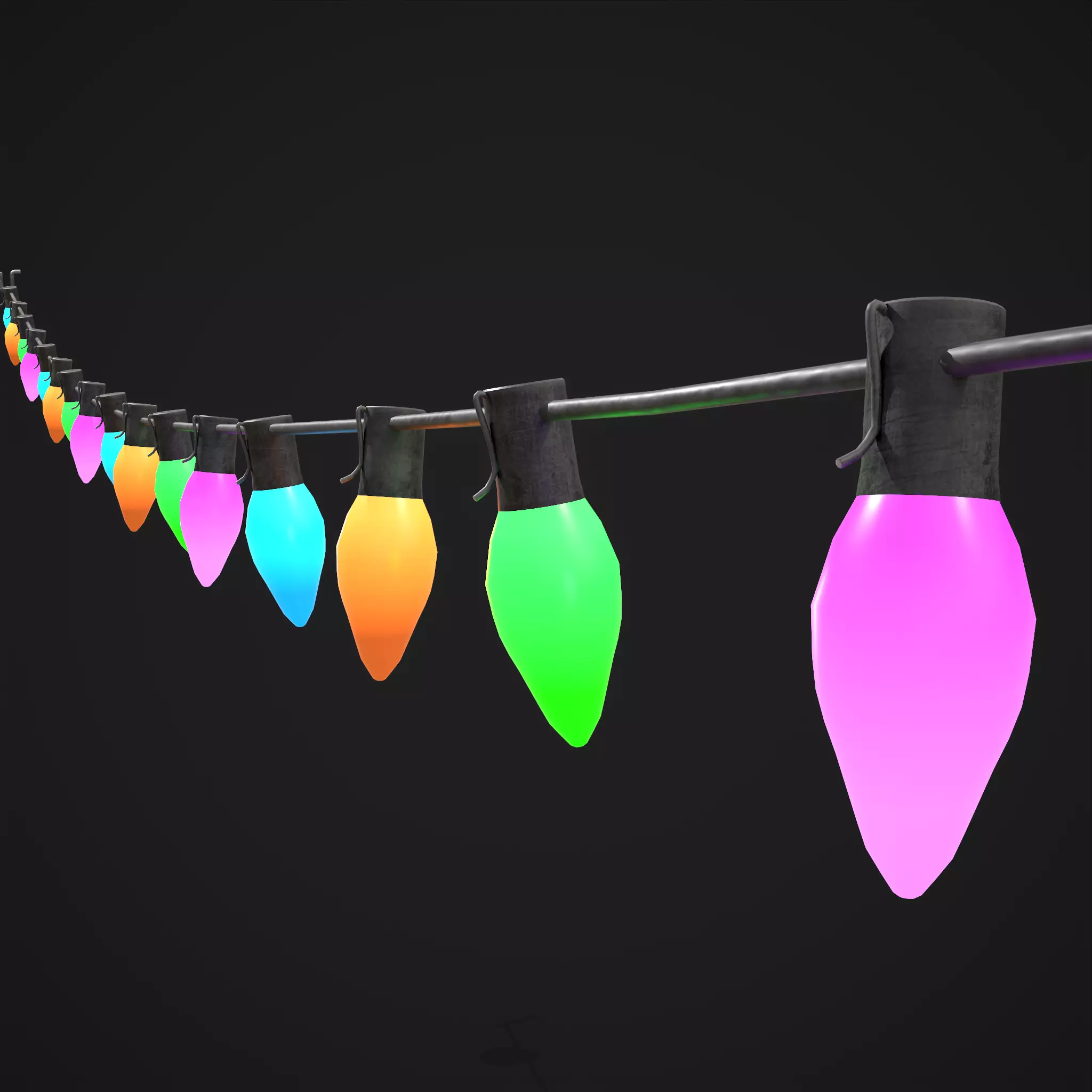 Christmas Lights  Low-poly 3D model_0