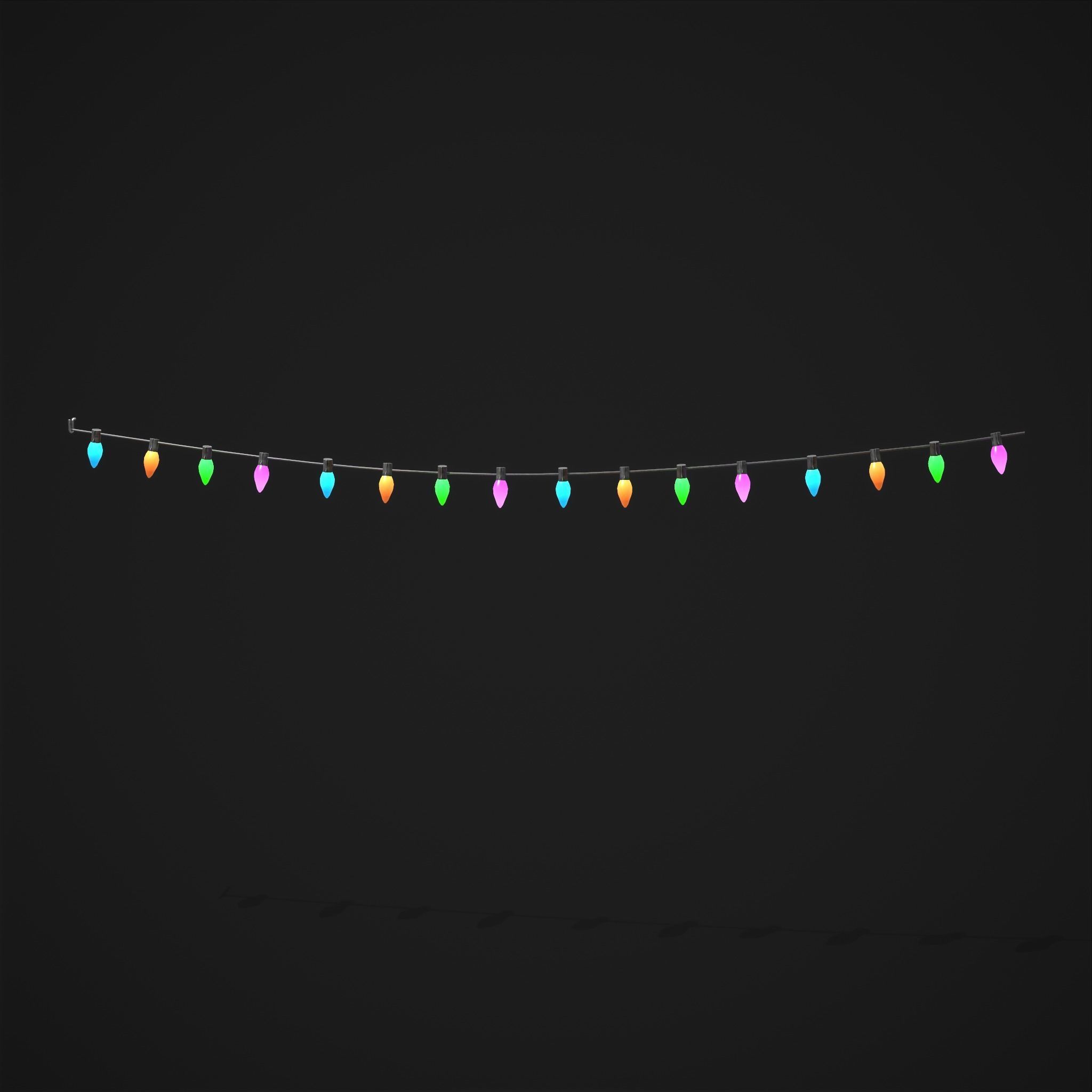 Christmas Lights  Low-poly 3D model_6