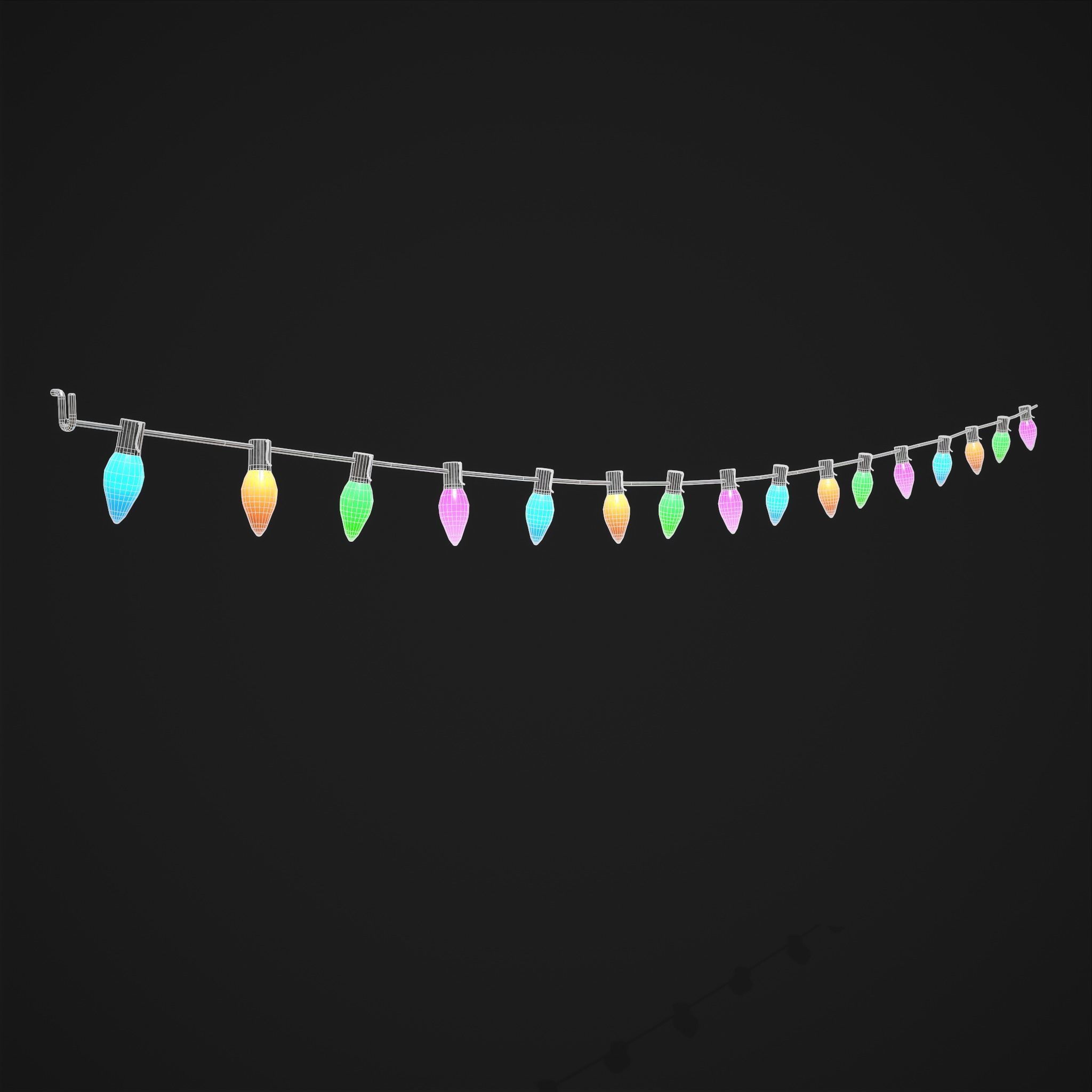 Christmas Lights  Low-poly 3D model_4