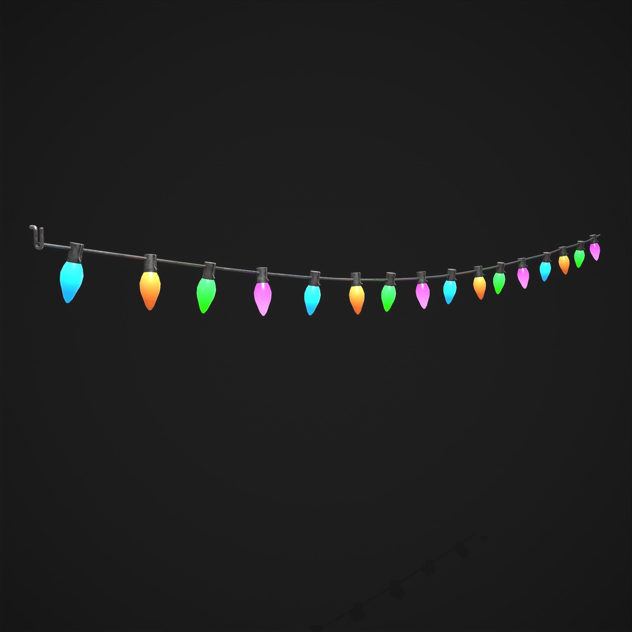 Christmas Lights  Low-poly 3D model_3
