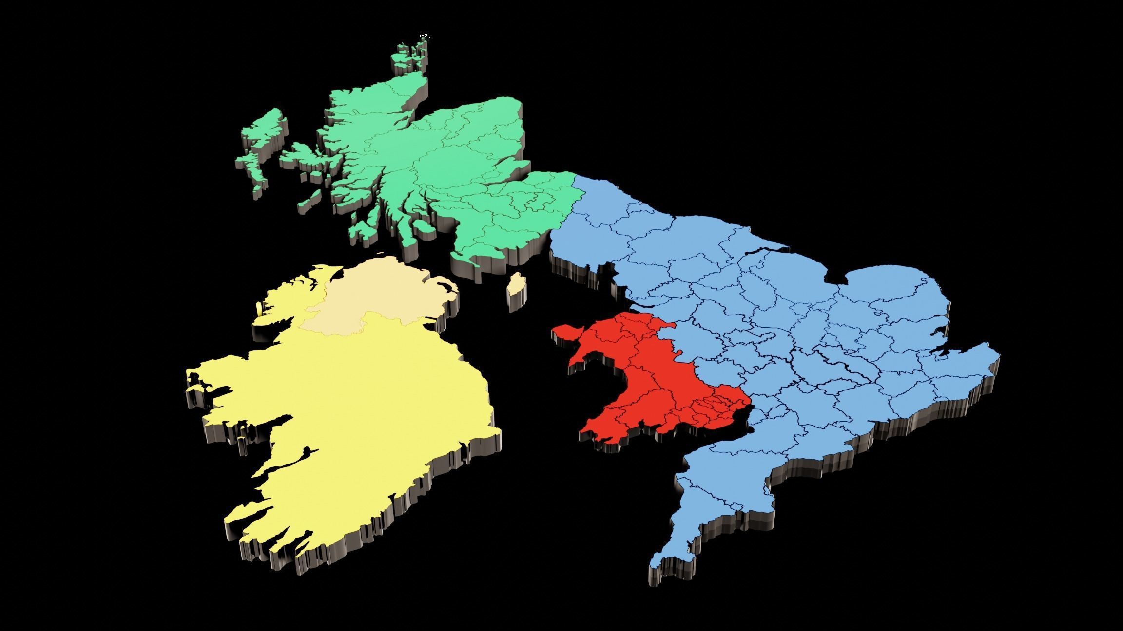 3D MAPS BASE MESHES 3D Model Collection_30