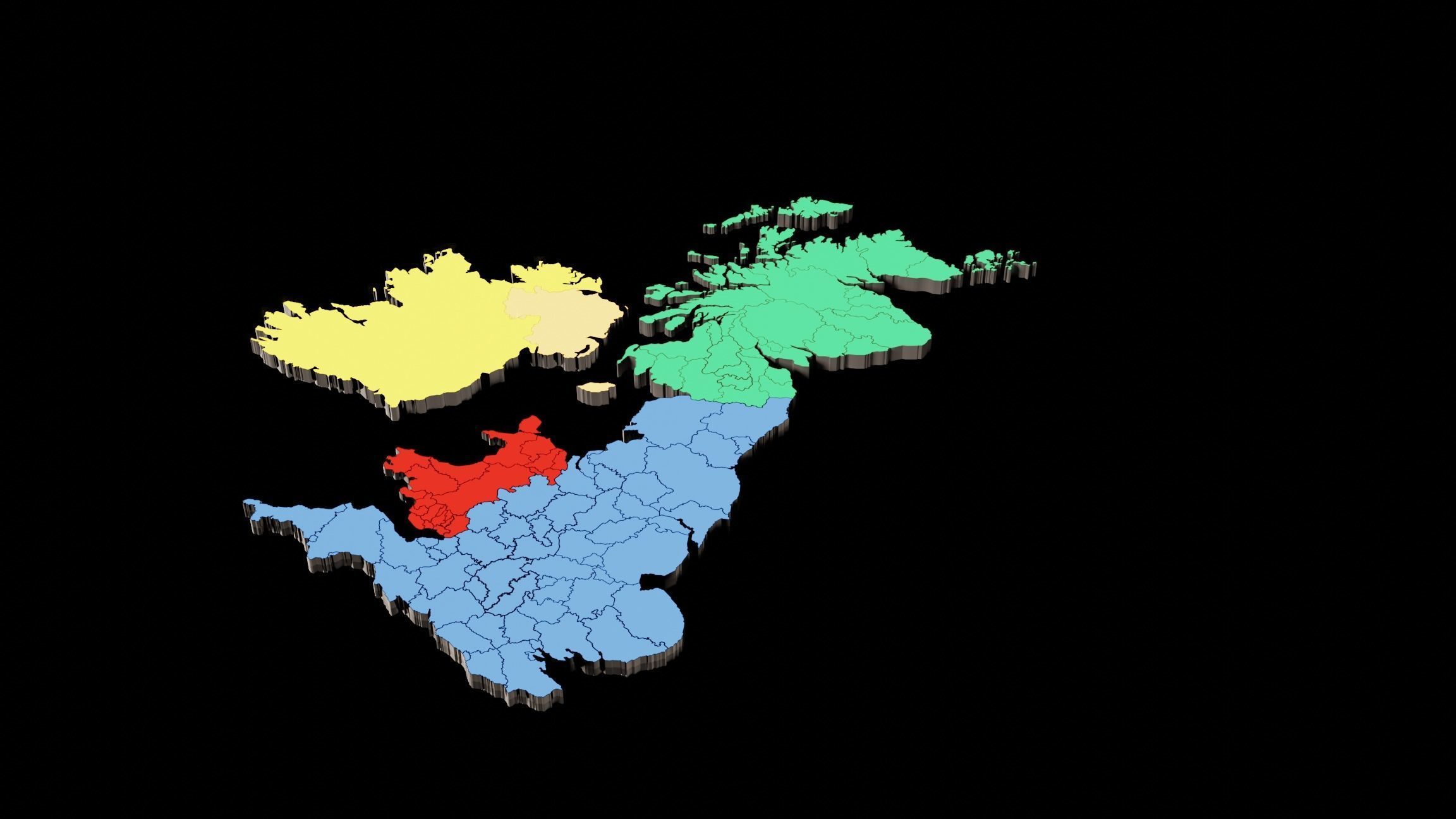 3D MAPS BASE MESHES 3D Model Collection_29