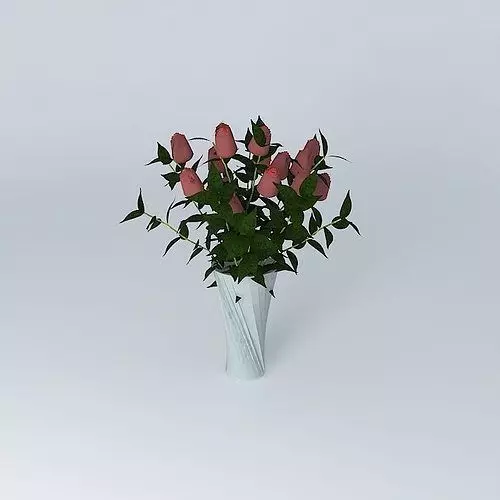 Flower vase 3D model_0