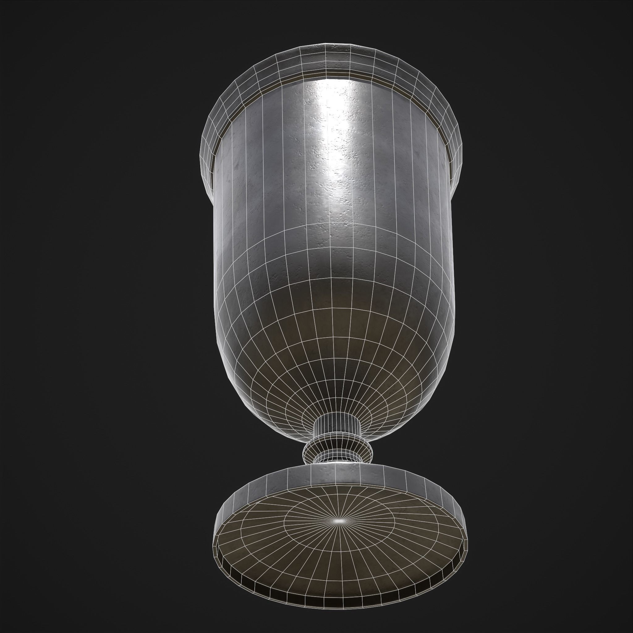 Pewter Goblet Low-poly 3D model_10