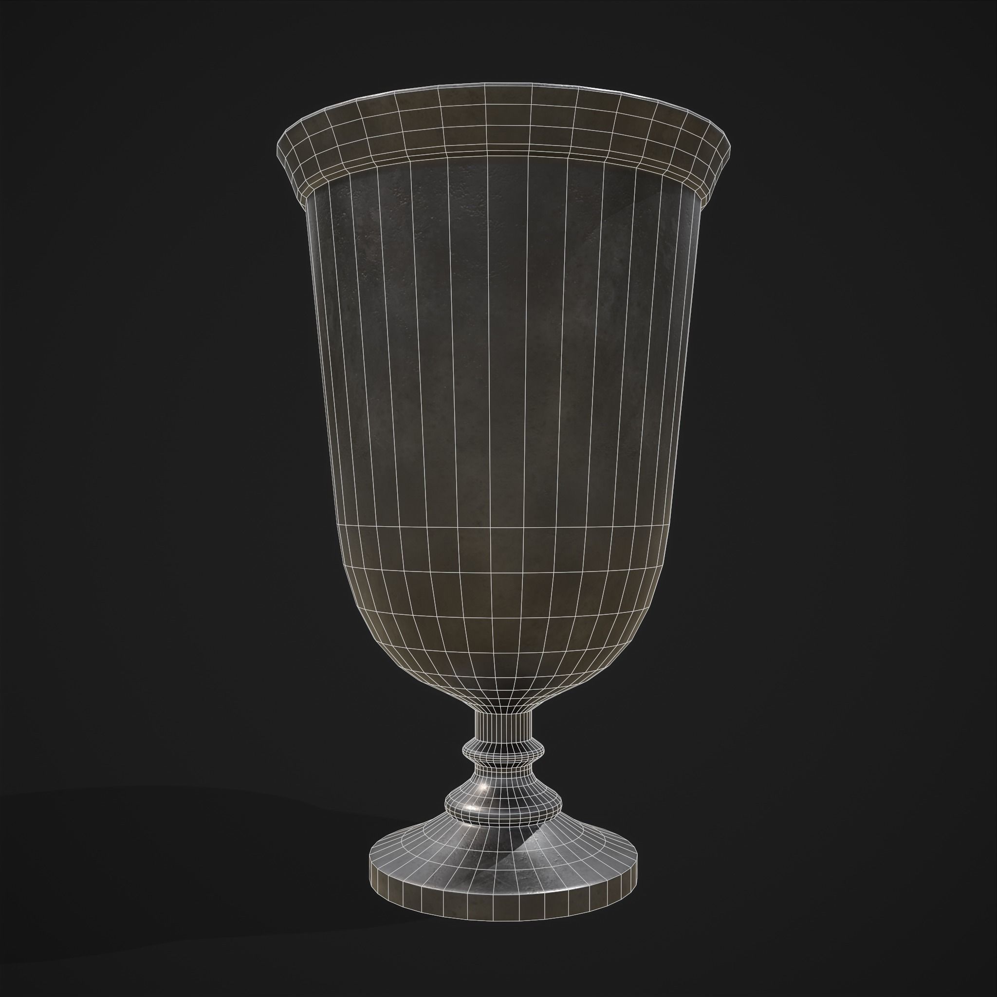 Pewter Goblet Low-poly 3D model_2