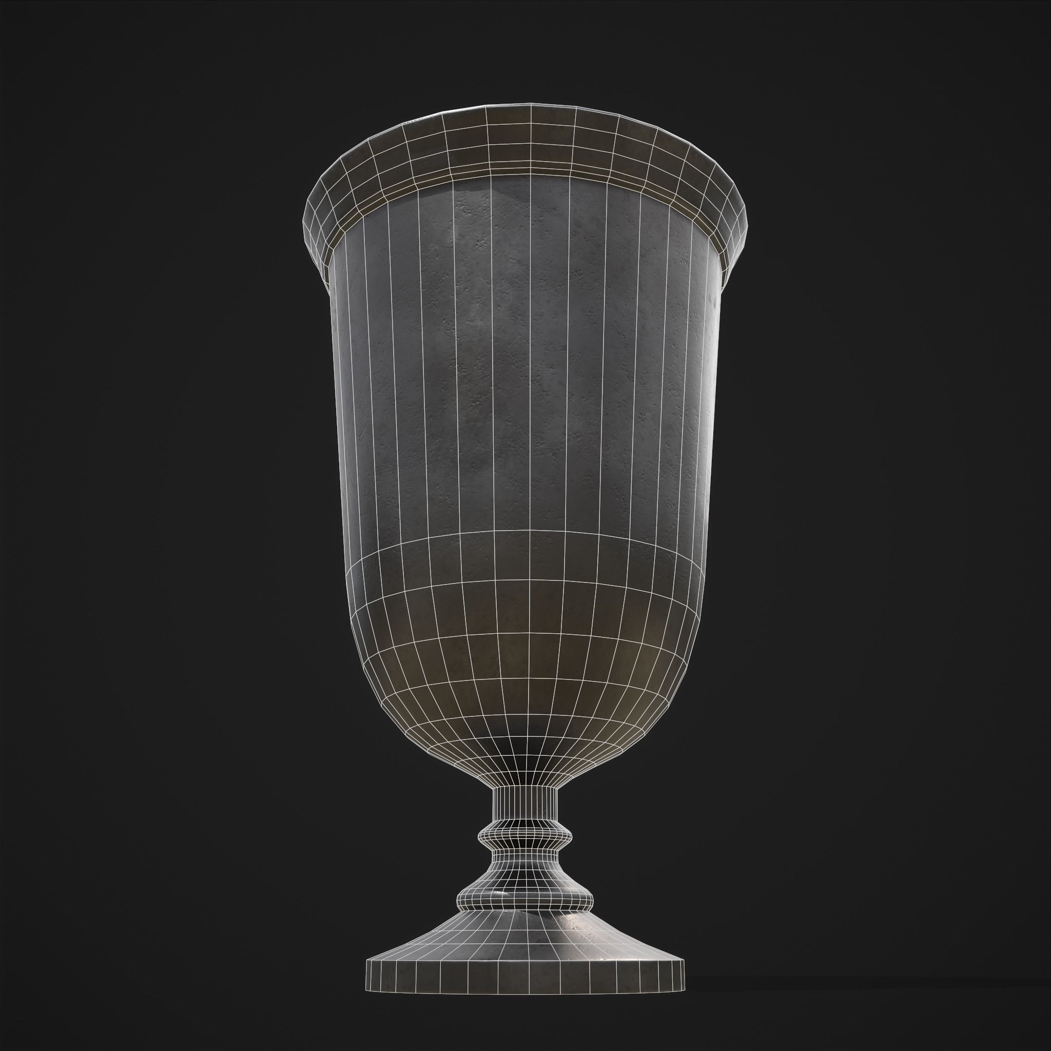 Pewter Goblet Low-poly 3D model_6