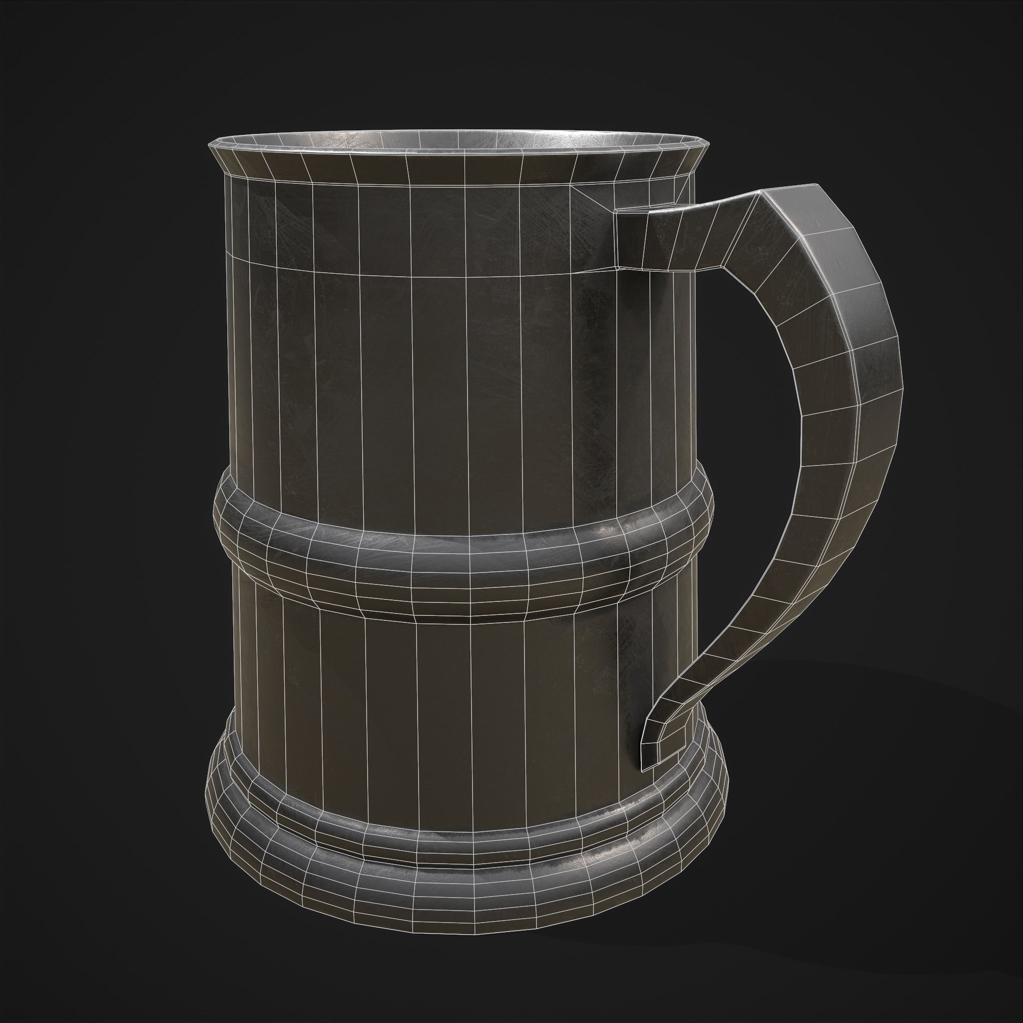 Pewter Mug Low-poly 3D model_4