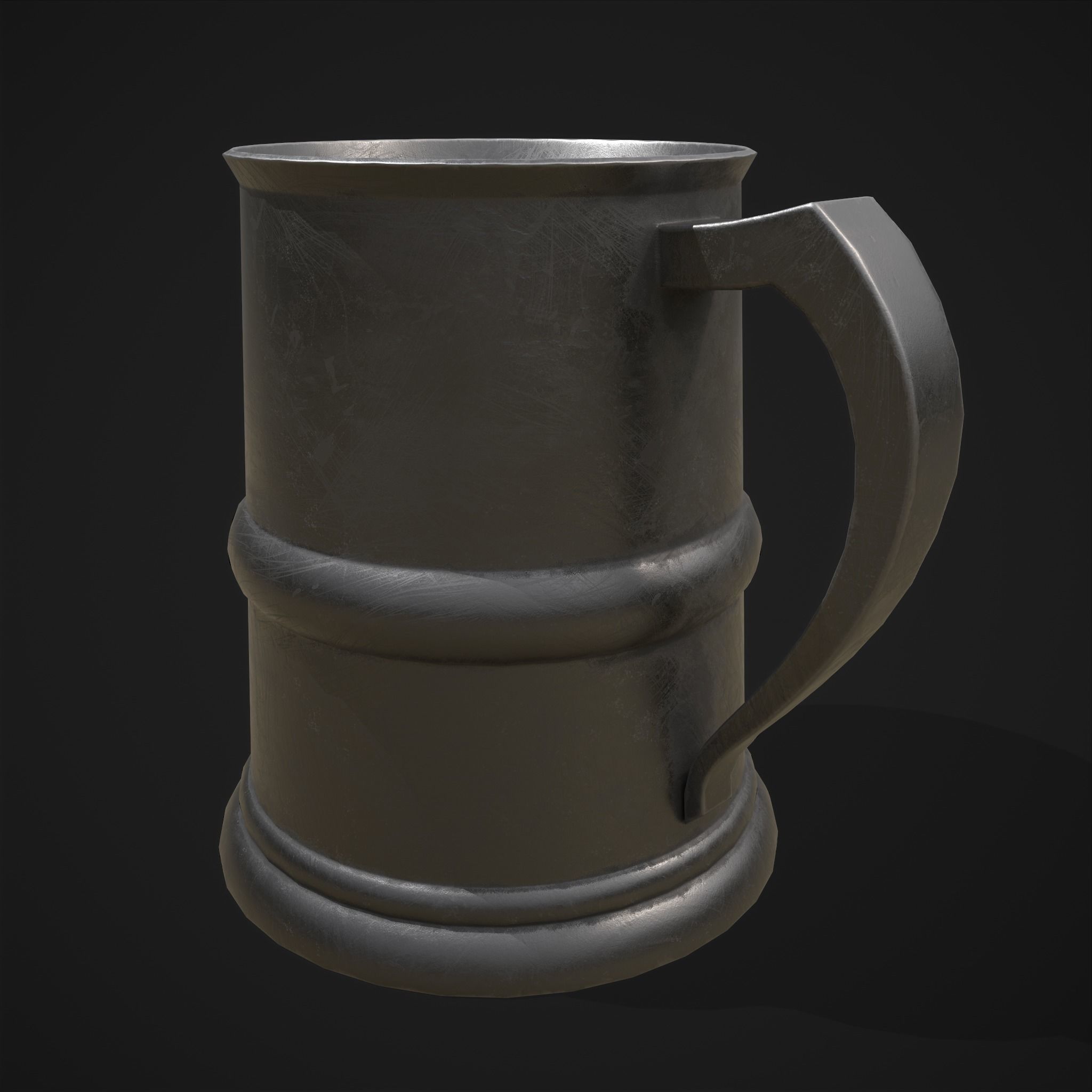 Pewter Mug Low-poly 3D model_3