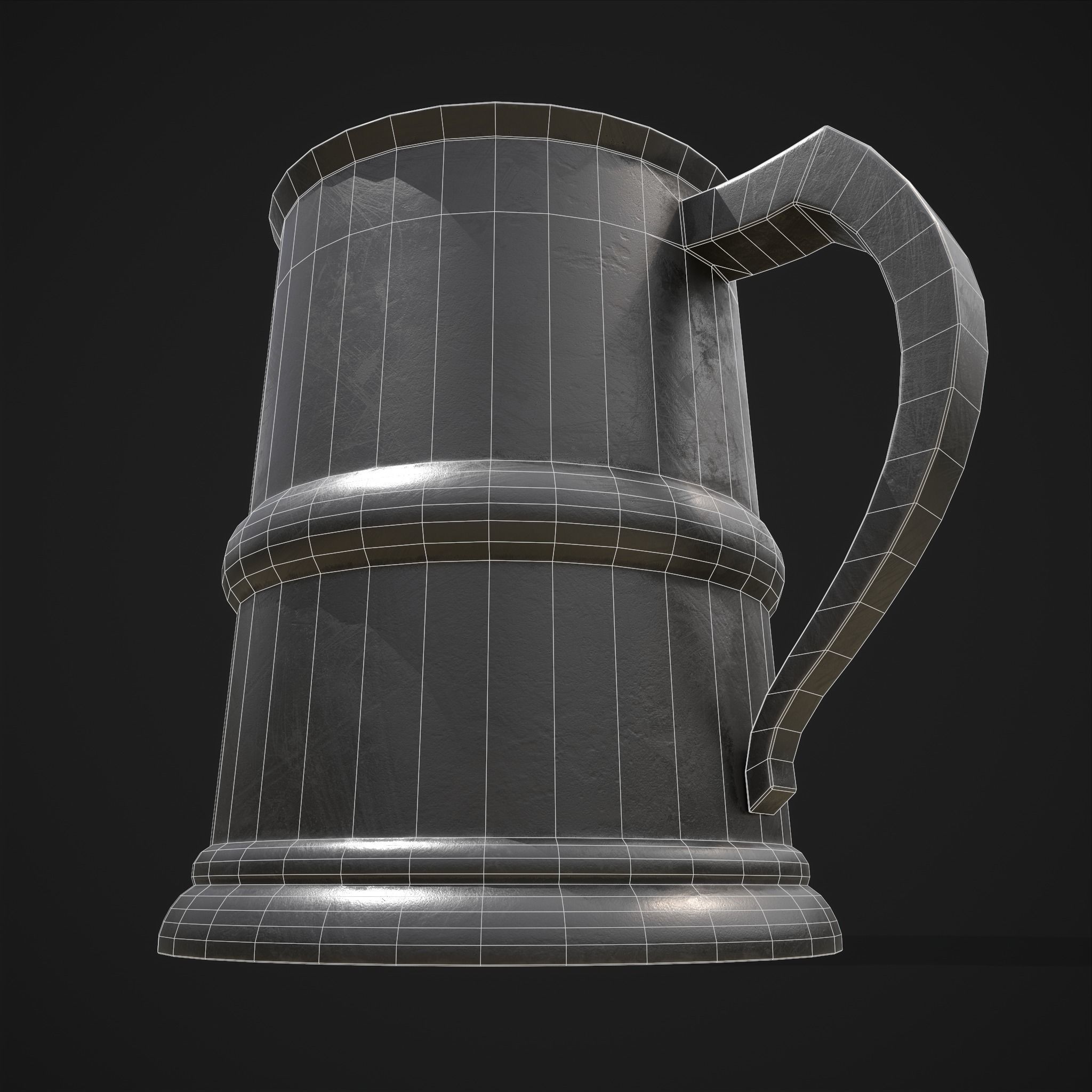 Pewter Mug Low-poly 3D model_16