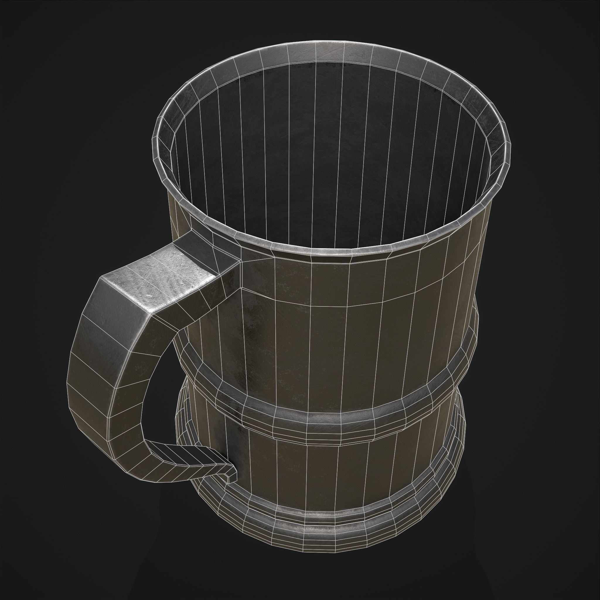 Pewter Mug Low-poly 3D model_8