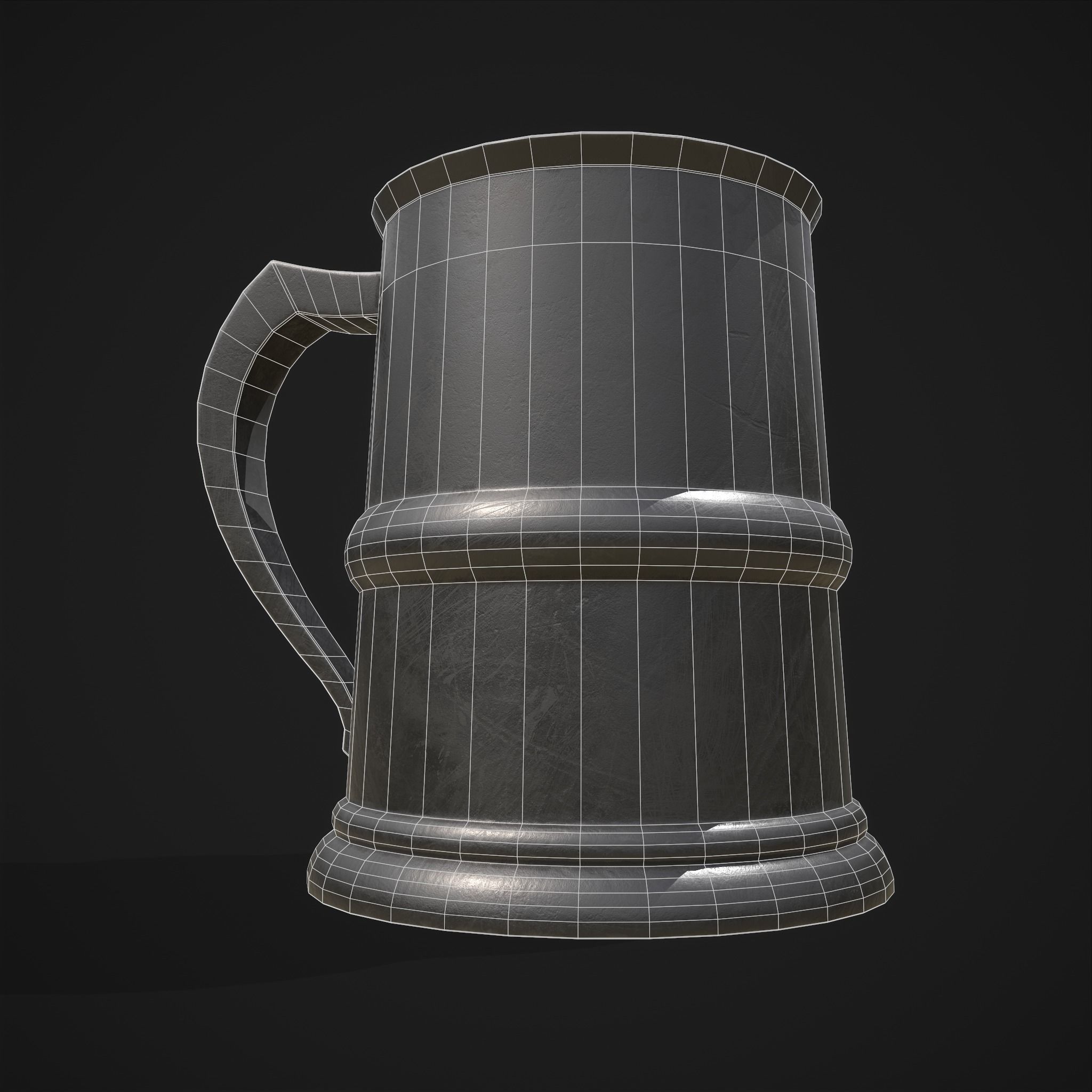 Pewter Mug Low-poly 3D model_22