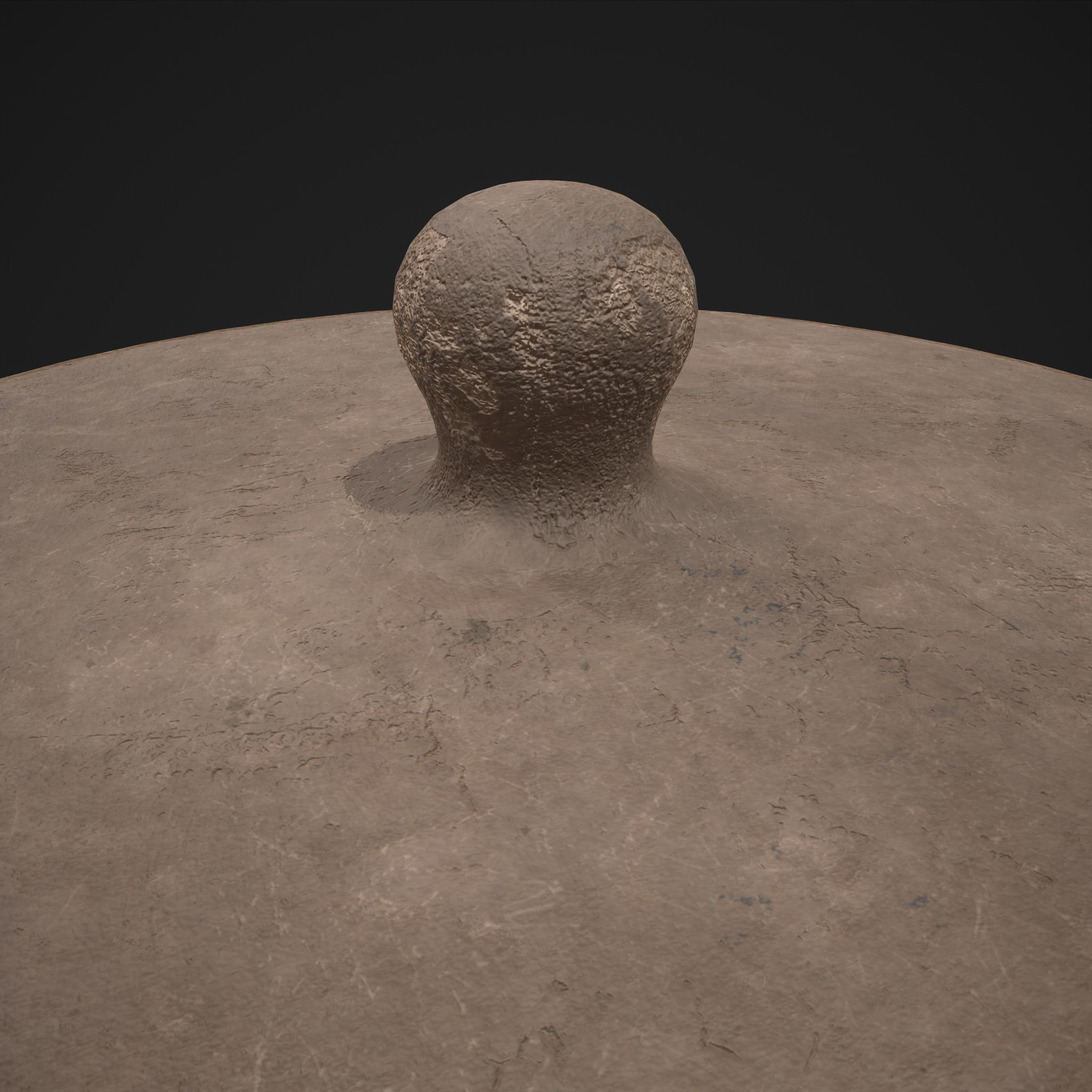 Simple Clay Lidded Pot Low-poly 3D model_17