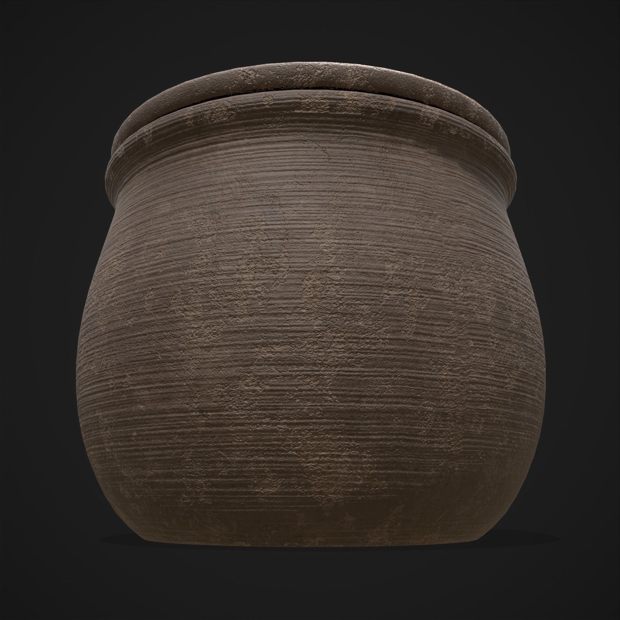 Simple Clay Lidded Pot Low-poly 3D model_13