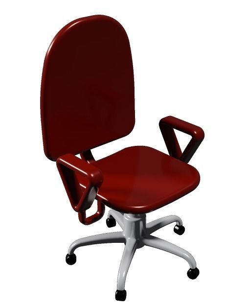Classic Office Chair Low-poly 3D model_1