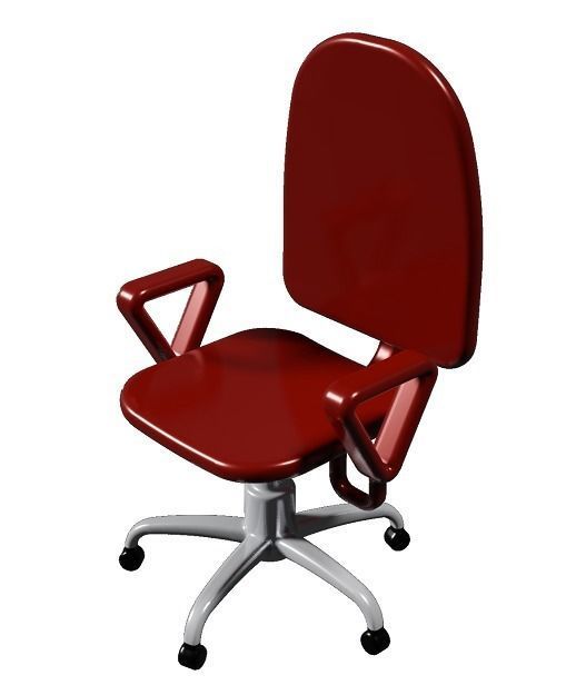 Classic Office Chair Low-poly 3D model_2