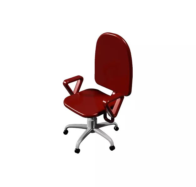Classic Office Chair Low-poly 3D model_0