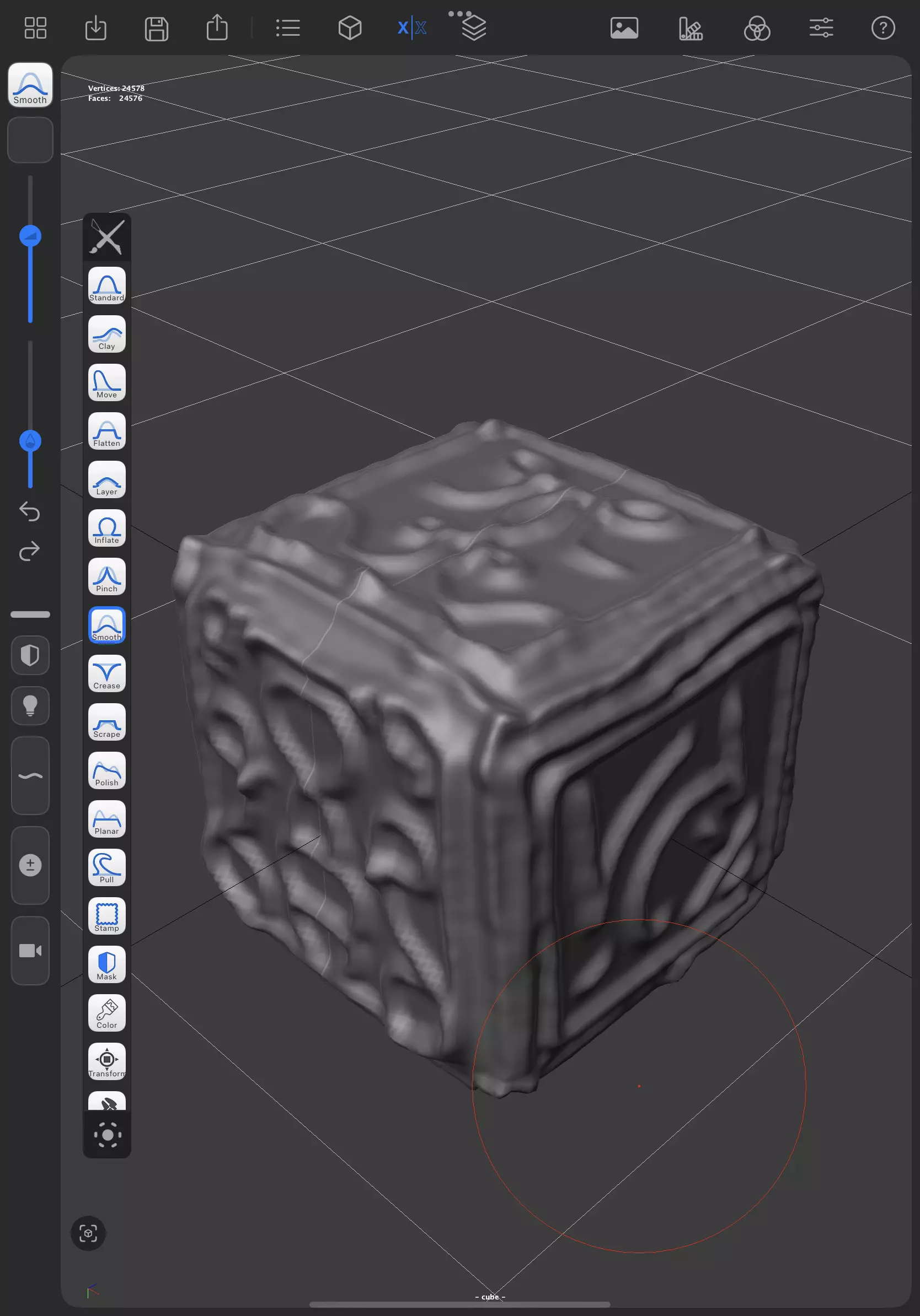 Carved cube relief Low-poly 3D model_0