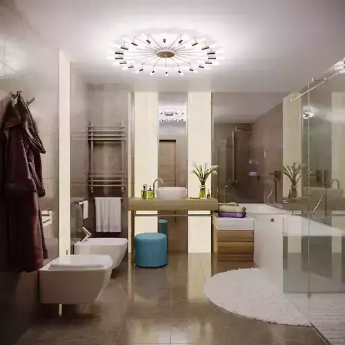 bethroom modern bathroom with bathtub and shower