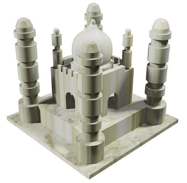 Cartoon Marble Palace Low-poly 3D model_1