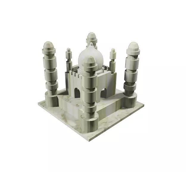 Cartoon Marble Palace Low-poly 3D model_0