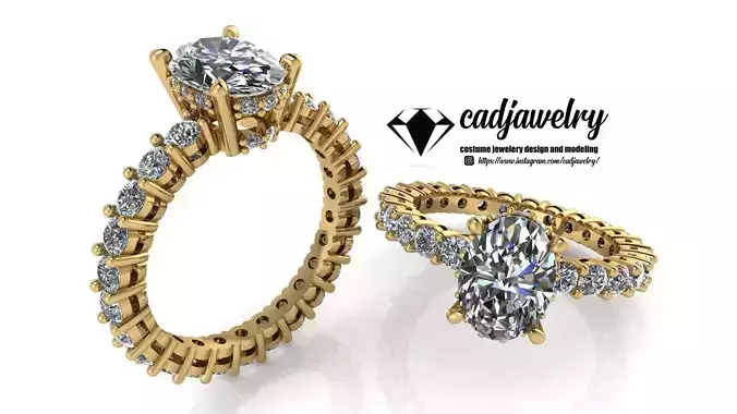 Ring diamond engagement gold