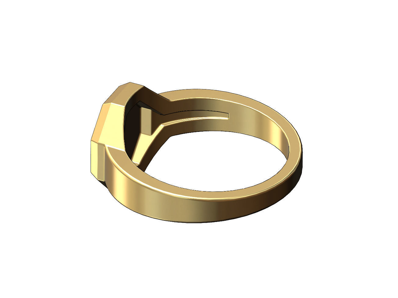 Hexagonal shaped signet ring US sizes 6to12 3D print model_2
