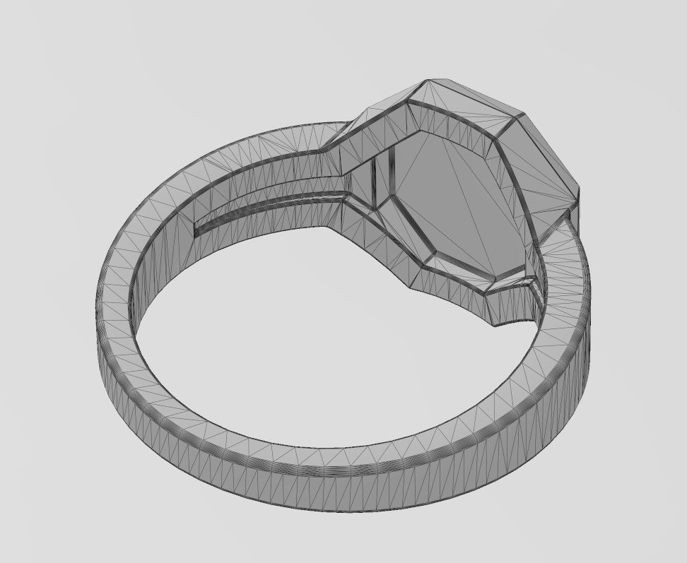 Hexagonal shaped signet ring US sizes 6to12 3D print model_13