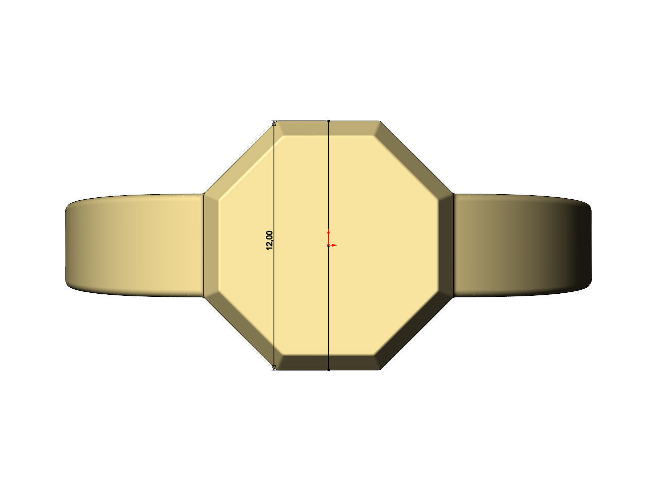 Hexagonal shaped signet ring US sizes 6to12 3D print model_7