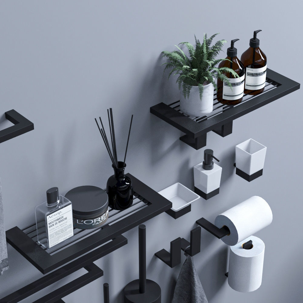 sanco minimal bathroom set 3D model_1