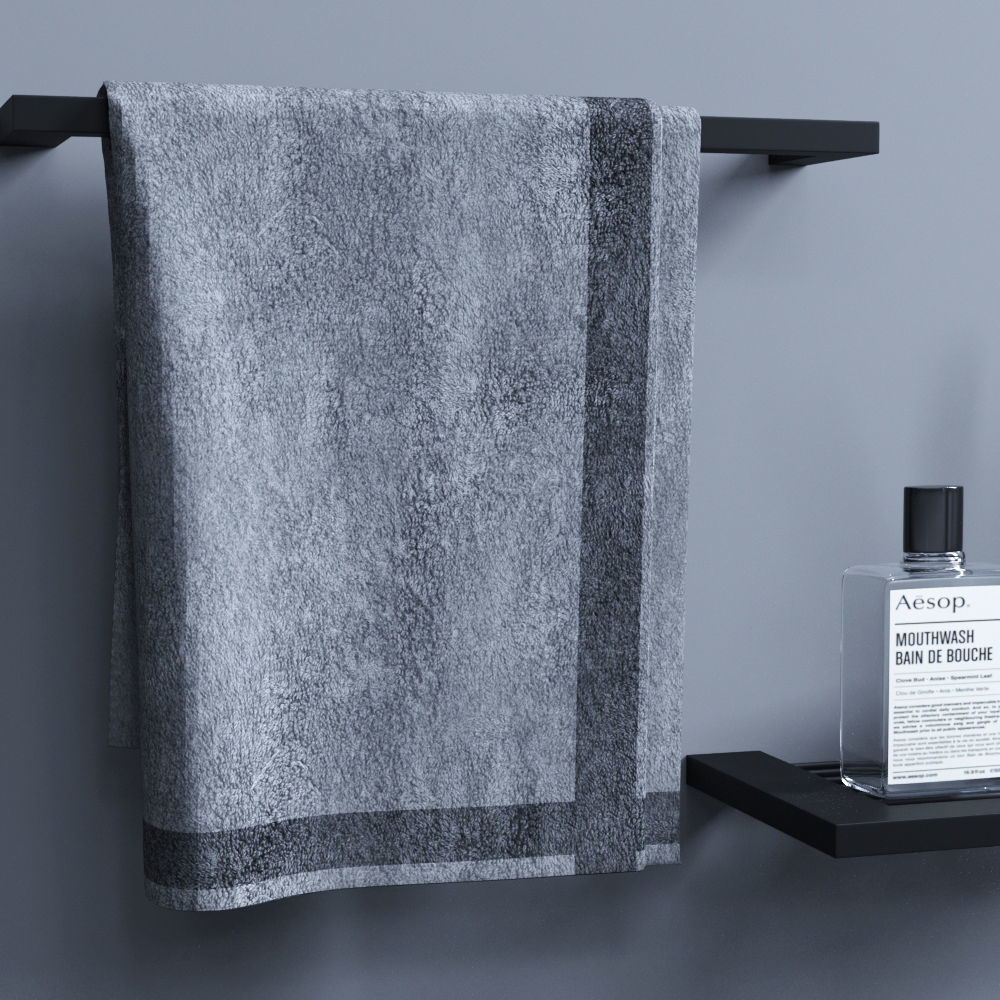 sanco minimal bathroom set 3D model_2